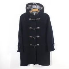 80【美品】イーストボーイ ダッフルコート 11 ネイビー 紺 L 裏チェック柄 EAST BOY 通学 スクールコート ★クリーニング済み★