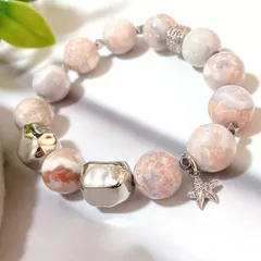 ドゥルージー桜アゲート　天然石ブレスレット／サクラメノウ／瑪瑙