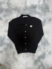 コム・デ・ギャルソン カーディガン 白ワッペン カーディガン L