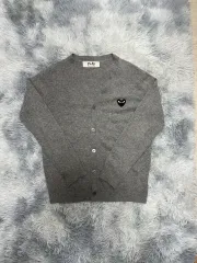 コム・デ・ギャルソン ブラックワッペン グレー カーディガン M