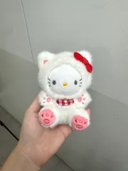 白ふわふわハローキティ キーホルダー ぬいぐるみ