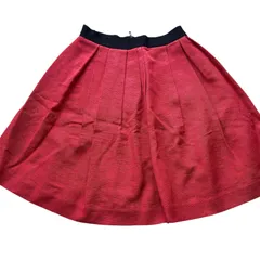 ランバンオンブルー フレアスカート プリーツ 36 オレンジレッド