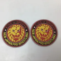 1075 【2枚セット】刺繍ワッペン 新日本プロレス ライオンマーク エンブレム ロゴ アイロンワッペン プロレス グッズ