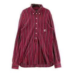 サイズ：4 PEARLY GATES パーリーゲイツ  長袖ポロシャツ ボタンダウン ストライプ柄 ブラウン系 [240101568264] ゴルフウェア メンズ ストスト