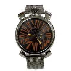 美品✨ガガミラノ　マヌアーレ46 メンズ　腕時計　スモセコ　シルバー ガガミラノ マヌアーレ46