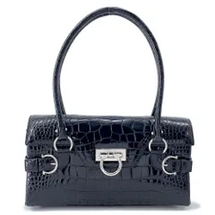 サルヴァトーレ・フェラガモ ハンドバッグ ガンチーニ クロコダイル 214868 Ferragamo 黒