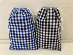 No.252 巾着袋 給食セット入れ 縦長サイズ