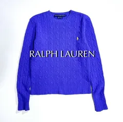 ci73 RALPH LAUREN ラムウール100% クルーネックセーター ニット 羊毛 毛 セーター 刺繍 クルーネック 長袖　ポニー刺繍　ラルフローレン