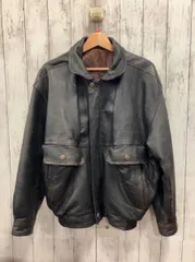 DARJE ダージ レザー フライトジャケット ブルゾン ブラック 韓国製 7626 Mサイズ 羊革 全体的に色あせ、スレあり 襟ボタン欠損