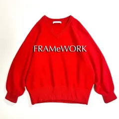 cgg24 FRAMeWORK 2023AW AQUA Vネックプルオーバー カシミヤ混 ニット カシミヤ 厚手セーター Vネック 定価19,250円 フレームワーク
