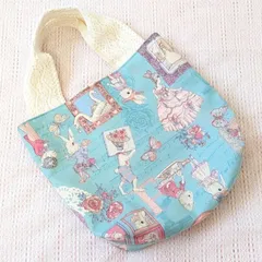 ジョリーフルール生地　ミニトートバッグ　ハンドメイド