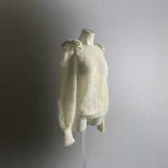 ヨーロッパ 80s モヘア セーター ニット シャギー セーター ユーロ 90s リボン HANDKNIT ハンドニット