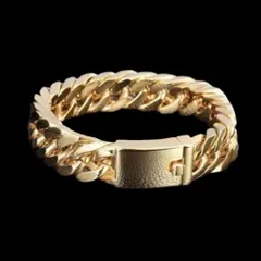 【N011】ブレスレット　メンズ　ゴールド　ブラック　黒　腕輪　チェーン　アクセサリー　ファッション　お洒落