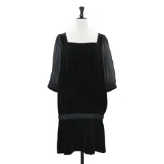 未使用級♡ベロアノア バイ フォクシー Lady Parka ベロア 黒 42 未使用☆FOXEY☆ベロアノアバイフォクシーLady Parkaボールチェーン