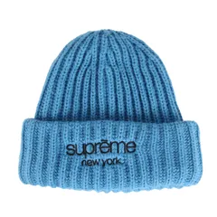 Supreme シュプリーム ニット ブルー | 24AW クラシックロゴ ニット ビーニー (Classic Logo Chunky Ribbed Beanie) | ブランド 帽子 ニットキャップ【メンズ】【中古】