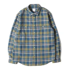 【美品】THE NORTH FACE ノースフェイス シャツ ブルー マスタード サイズ:XL | サーモライト チェック フランネルシャツ (L/S Thermolite Shirt) | トップス カジュアルシャツ 長袖【メンズ】【中古】