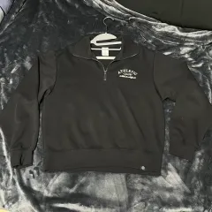 M 新品) TOPTEN10 トップテン10 ブラック 起毛 ハーフジップアップ スウェット