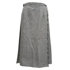 【O'NEIL OF DUBLIN オニールオブダブリン】 aranciato別注 グレンチェック ウール プリーツ 巻きスカート ラップスカート 12 color:prinw 黒×白 5073w