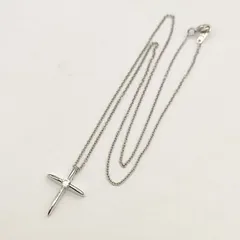 【美品】クロスデザインネックレス　SILVER　シルバー925　ジルコニア