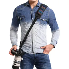 waka カメラネックストラップ クイックリリースと安全テザー付き 調節可能なカメラショルダースリングストラップ Nikon Canon Sony Olympus DSLR カメラ用 - レトロ [カラフル]のサムネイル