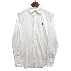 ポロ ラルフローレン POLO RALPH LAUREN ニット ドレス シャツ ポニー刺繍 長袖 白 ホワイト XS
