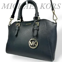 【B4274】 MICHAEL KORS マイケルコース ハンドバッグ ショルダーバッグ 2way ブラック MKロゴ フェイクレザー