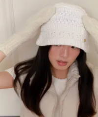 オブラ OVLA フラワー エンブロイダリー ニット バケットハット