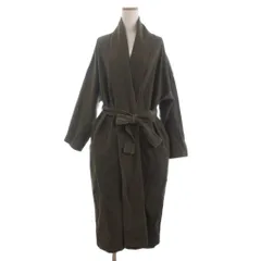 エーピーストゥディオ AP STUDIO ガウンコート ロング丈 ボタンレス ウエストベルト 緑 カーキ ■TC