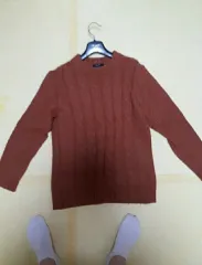 M メンズ ニット オレンジ色