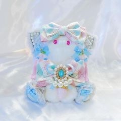 ぬい服 10~12cm おすわり 猫 ミントグリーン×ブラウン - メルカリ