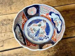 能登蔵出し 古伊万里 色絵 金彩 窓絵文 輪花皿 / 深皿 膾皿 - メルカリ