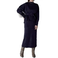 [ユアーズ] (ティティベイト) titivate ミラノリブ ニット セットアップ BQXU0216 S ネイビー