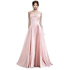 [株式会社豊作] カラードレス ノースリーブ ビスチェ スレンダー すっきりコン パクト フィスナー 発表会 演奏 二次会 Aライン フォーマル (JP, アルファベット, M, ピンク) 0