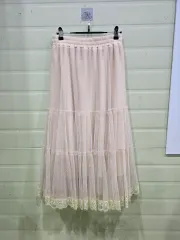 レース ティアード ロング スカート アイボリー