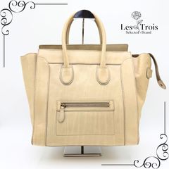 タイムセール！ CELINE  セリーヌ  ラゲージ ミニ ミニショッパー レザー ハンドバッグ ベージュ 2025-079