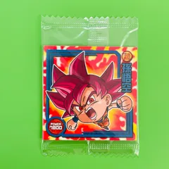 ドラゴンボール ウエハース シール W8-02 孫悟空 超サイヤ人ゴッド 2018年 バンダイ ステッカー