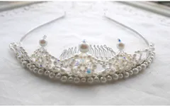 ティアラ・ネックレス・イヤリング3点セット【エレガントローズ】