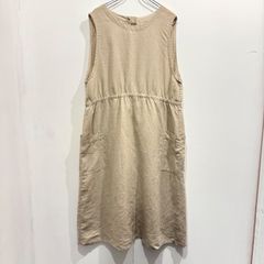 ハンドメイド作家 dadda. 麻100％ ピンタック リネン ワンピース 生成 ハンドメイド作家 dadda. 麻100％ ピンタック リネン ワンピース 生成