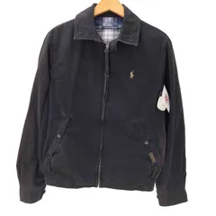 ポロバイラルフローレン Polo by RALPH LAUREN 90S ポニー 刺繍 裏地マドラスチェック コットン ハリントン ジャケット スウィングトップ ブルゾン ベル型 TALON ジップ メンズ import：S 