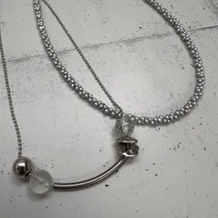 n129 デザイン チェーン ファルファーレ ビーズ ネックレス 2点 セット