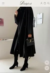 デイリーウェア ハイネック ハンドメイドコート ブラック