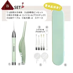 【新商品入荷】 耳かき セット LED ライト 照明 ピンセット ケース付き 電池式 光る 耳掃除 ピンセット 光るみみかき ミミかき 耳掃除 耳そうじ コンパクト便 送料無料のサムネイル