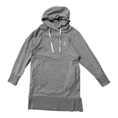  Champion チャンピオン ロング丈 パーカー グレー フード付き ワンピース Cロゴ刺繍 レディース Mサイズ  【Z1723】