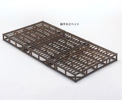 籐ラタン3つ折りすのこベッド シングル 籐ベッド ブラウン系（1133