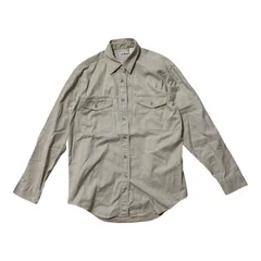  L.L.Bean エルエルビーン コットン シャツ ベージュ 長袖 ワークシャツ USA製 メンズ SMALL  【Z1723】