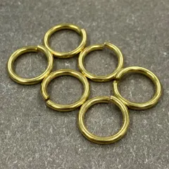 6点セット 真鍮製 丸カンリング 直径15mm キーホルダーパーツ