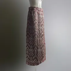 USA 70s ロングスカート ヴィンテージキルト アメリカ キルティング 銀 立体