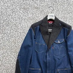 Levi’s / JUNYA WATANABE MAN / 20aw denim coat 【希少コラボ、ハンガー付き】ドッキングチェスターコート古着リーバイス　ジュンヤ 切り替え