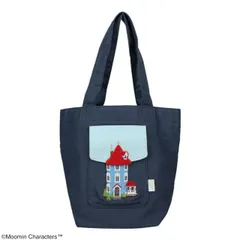 新品【匿名配送料込】ムーミンハウス アップリケ刺繍ミニバッグ / デイリーバッグ サブバッグ ランチバッグ ムーミン家敷 ムーミンやしき