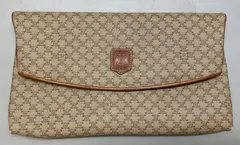 M19 CELINE セリーヌ マカダム柄 ベージュ クラッチバッグ セカンドバッグ ポーチ OLD CELINE  オールドセリーヌ ヴィンテージ